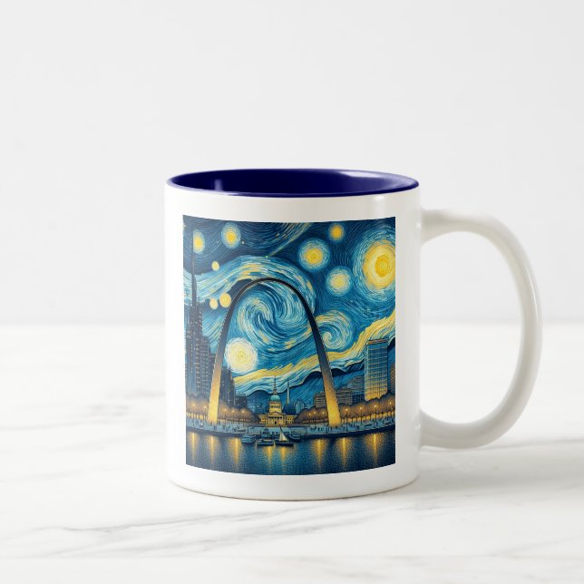 Tasse 2 Couleurs Starry Night St. Louis Missouri (Droit)