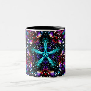 Tasse 2 Couleurs Stars Fractées Colorées Universe Mandala Star