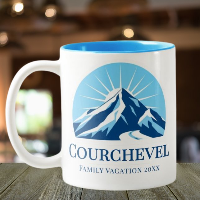 Tasse 2 Couleurs Station de ski de Courchevel France souvenir (Créateur téléchargé)