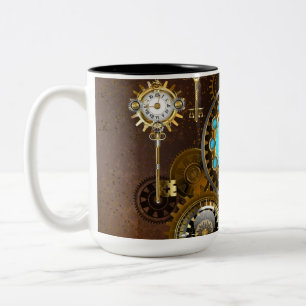 Tasse 2 Couleurs Steampunk Rusty Background