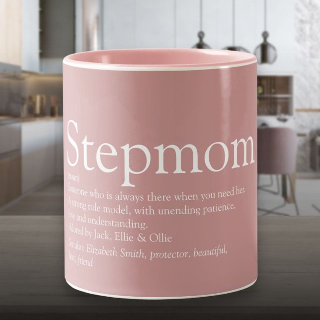 Tasse 2 Couleurs StepMom Stepmère Définition Dusty Rose rose (Stepmom Stepmother Definition Dusty Rose Pink Two-Tone Coffee Mug)