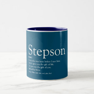 Tasse 2 Couleurs Stepson Typographique Fun Blue