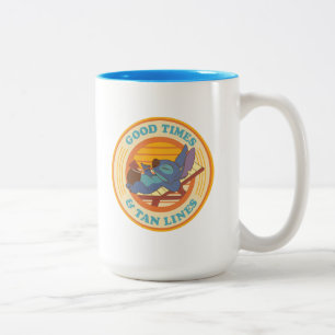 Tasse 2 Couleurs Stitch Bons temps et lignes de bronzage