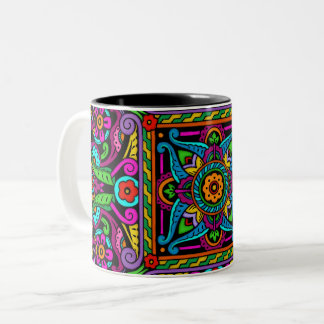 Tasse 2 Couleurs Style Bohème Vitrail