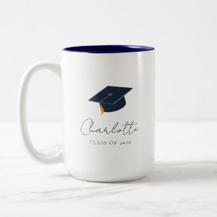 Tasse 2 Couleurs Style de nom de réussite senior moderne et de dipl