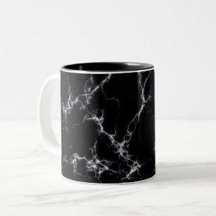 Tasse 2 Couleurs Style marbre élégant4 - Noir et blanc