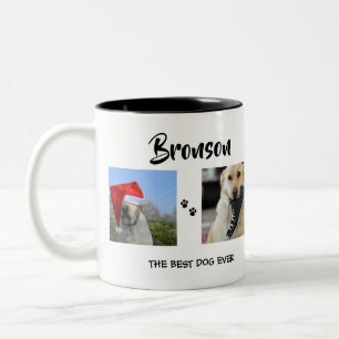 Tasse 2 Couleurs Stylish Chien 4 Collage de photos