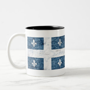 Tasse 2 Couleurs Stylo et encre - drapeau du Québec