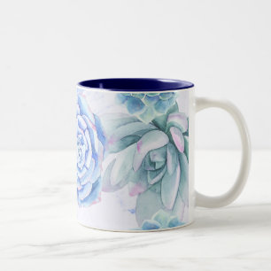 Tasse 2 Couleurs Succulents Moderne Chic Marbre Fiesta Jardin Flora