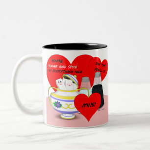 Tasse 2 Couleurs Sucre et Épice - Art de carte de la Saint-Valentin