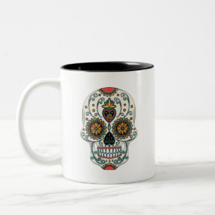 Tasse 2 Couleurs Sugar Love Skull Dia De Los Muertos Jour de la Dea