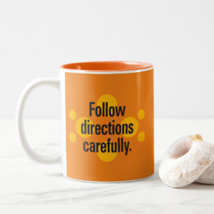 Tasse 2 Couleurs Suivre les indications soigneusement Orange Spots 