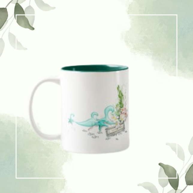 Tasse 2 Couleurs Summer Sea Tropical Ocean Beach, texte personnalis (Créateur téléchargé)