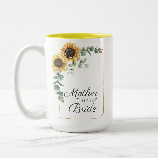 Tasse 2 Couleurs Sunflower Eucalyptus Mère géométrique de la mariée (Gauche)