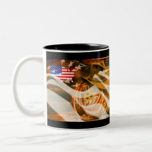 Tasse 2 Couleurs Sunrays du drapeau américain