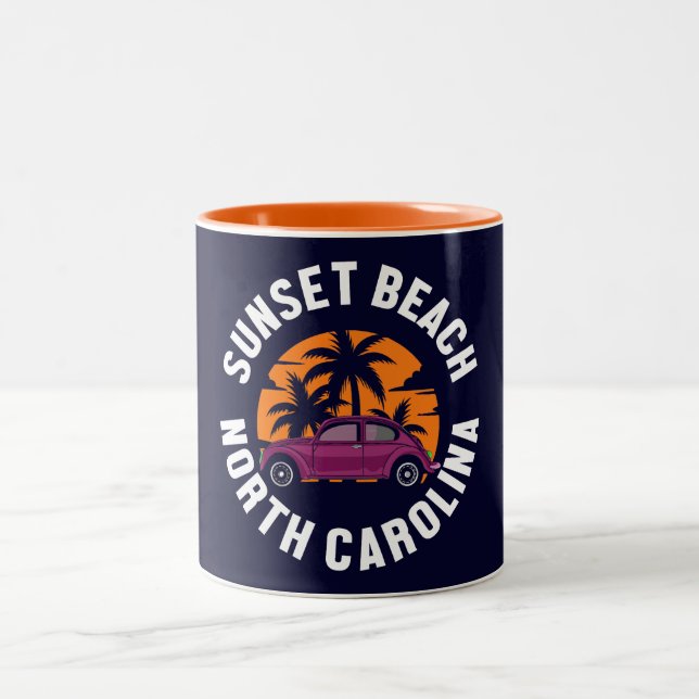 Tasse 2 Couleurs Sunset Beach, Caroline du Nord (Centre)