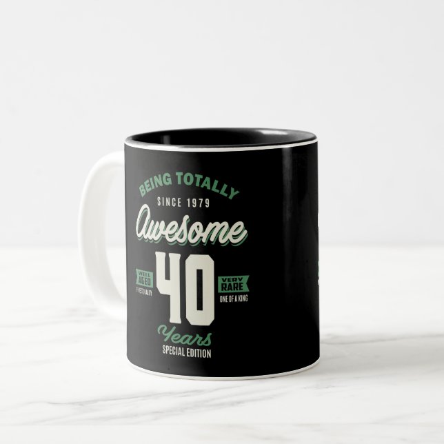 Tasse 2 Couleurs Super 40 ans (Devant gauche)