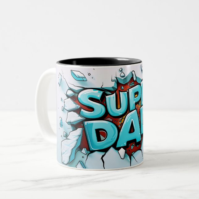 Tasse 2 Couleurs Super dad (Devant gauche)