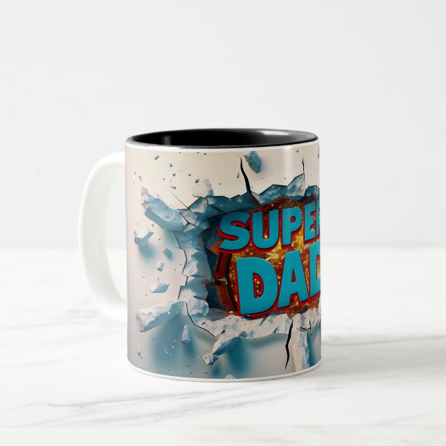 Tasse 2 Couleurs Super dad (Devant gauche)