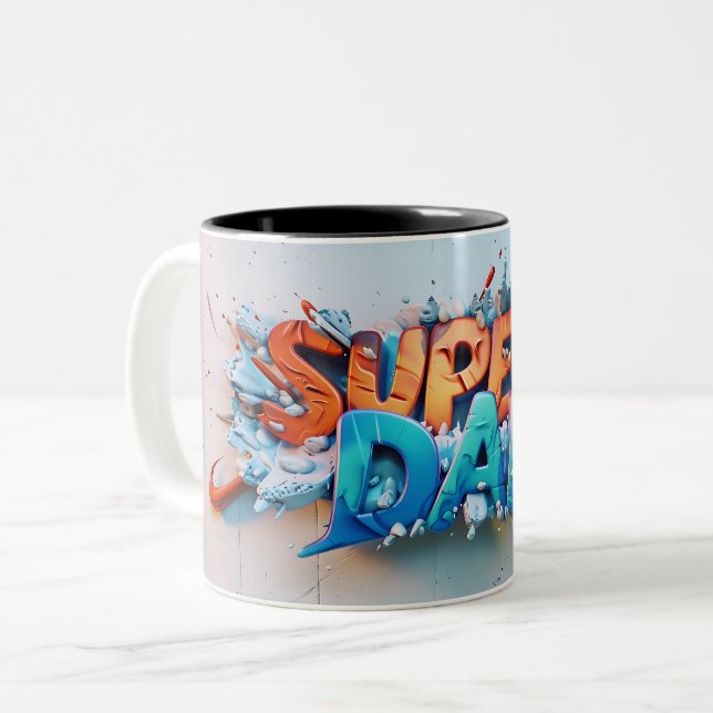 Tasse 2 Couleurs Super dad (Devant gauche)