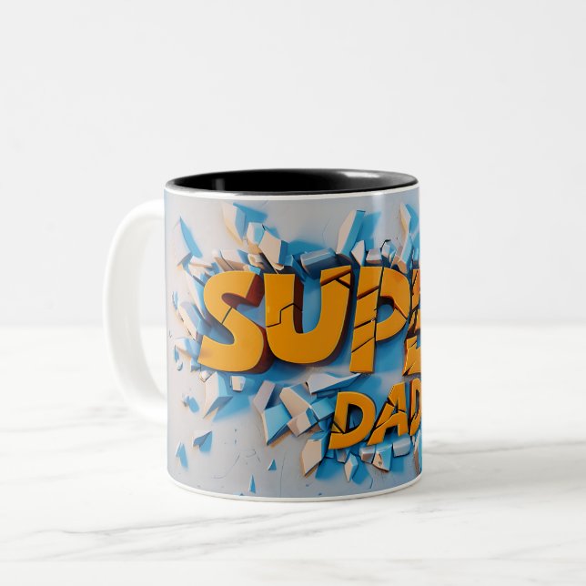 Tasse 2 Couleurs Super dad (Devant gauche)