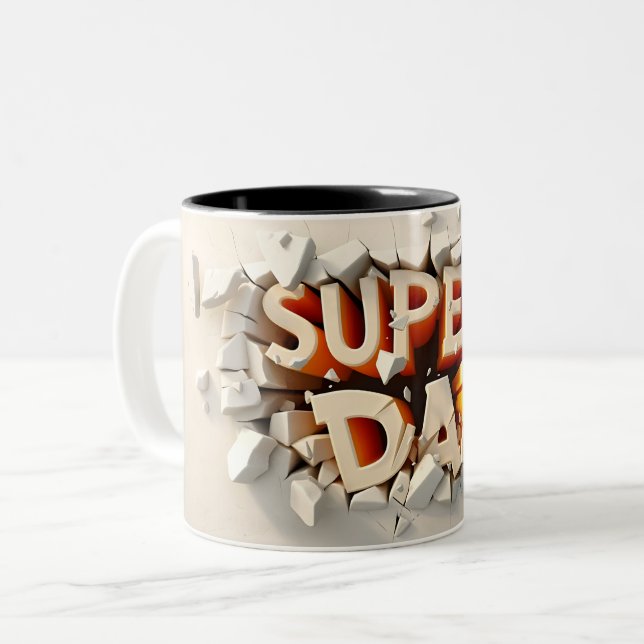 Tasse 2 Couleurs Super dad (Devant gauche)
