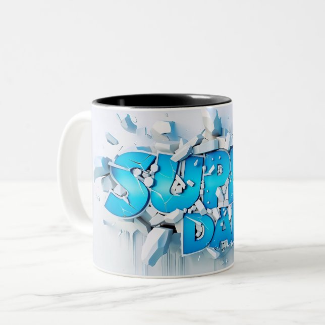 Tasse 2 Couleurs Super dad (Devant gauche)