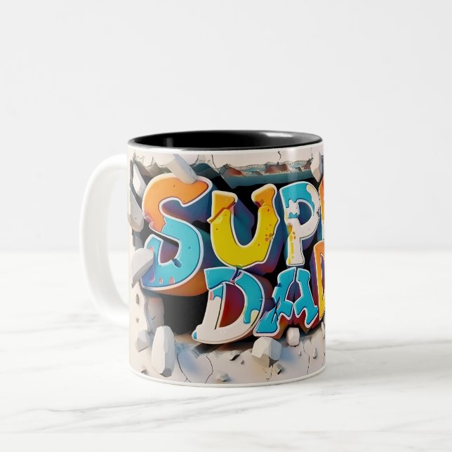 Tasse 2 Couleurs Super dad (Devant gauche)