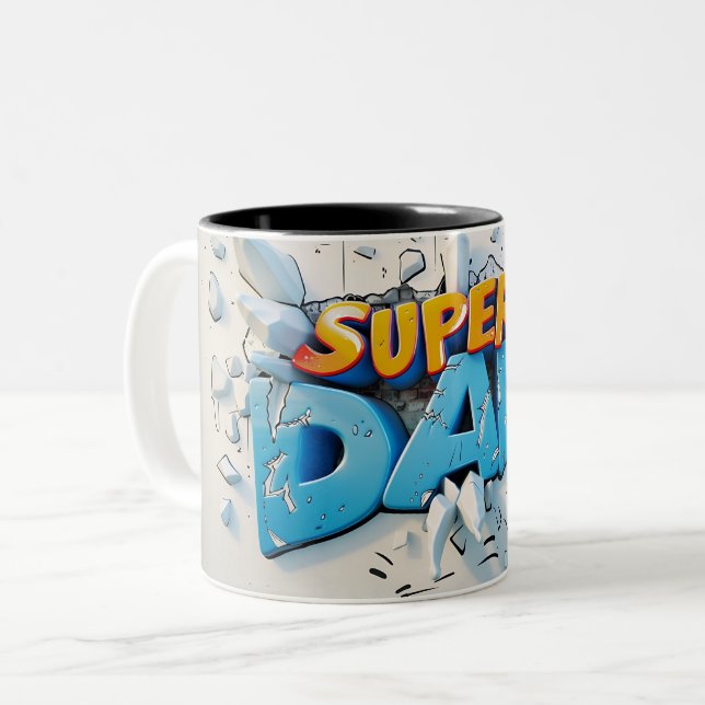 Tasse 2 Couleurs Super dad (Devant gauche)