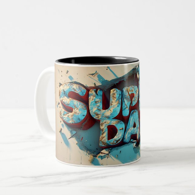 Tasse 2 Couleurs Super dad (Devant gauche)