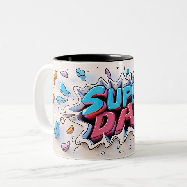 Tasse 2 Couleurs Super dad (Devant gauche)