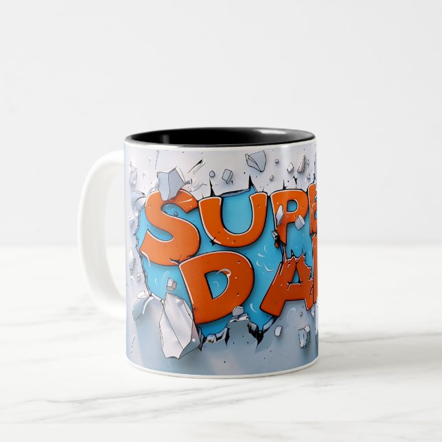 Tasse 2 Couleurs Super dad (Devant gauche)
