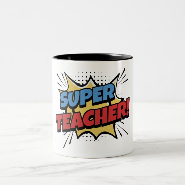 Tasse 2 Couleurs Super Teacher Comic Style (Centre)