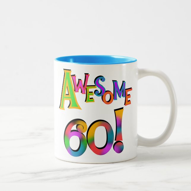 Tasse 2 Couleurs Superbe 60 T-shirts et cadeaux d'anniversaire (Droit)