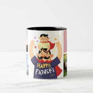 Tasse 2 Couleurs Superdad - Une Fête des pères heureuse photo perso