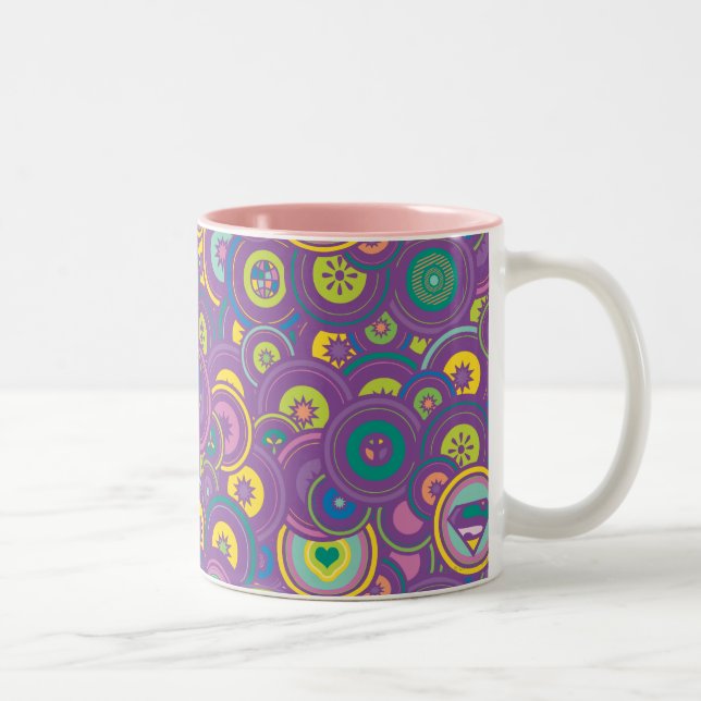 Tasse 2 Couleurs Supergirl Circle Purple Pattern (Droit)