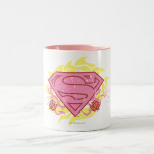 Tasse 2 Couleurs Supergirl Fleurs roses