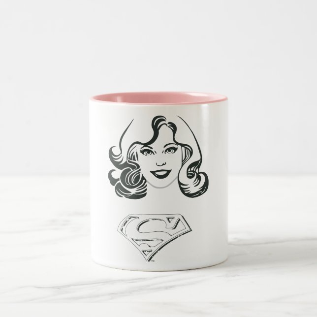 Tasse 2 Couleurs Supergirl Outline 1 (Centre)