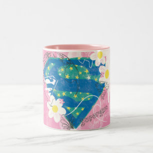 Tasse 2 Couleurs Supergirl pour le rose de paix