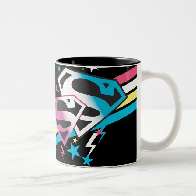 Tasse 2 Couleurs Supergirl Rainbow Stripes (Droit)