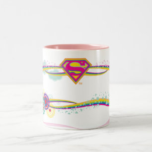 Tasse 2 Couleurs Supergirl Retro Rainbow