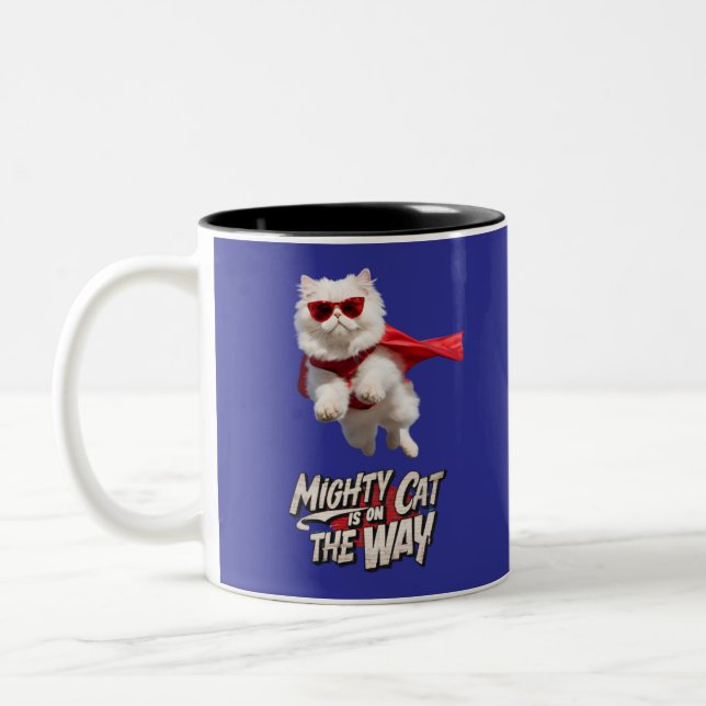 Tasse 2 Couleurs Superhero de chat perse (Gauche)