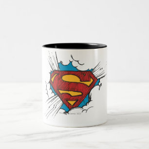 Tasse 2 Couleurs Superman S-Shield  Logo des nuages