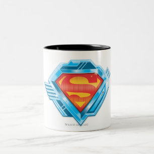Tasse 2 Couleurs Superman S-Shield   Logo en métal rouge et bleu