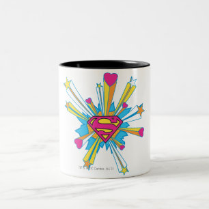 Tasse 2 Couleurs Superman Stylisé  Logo Pink with Hearts