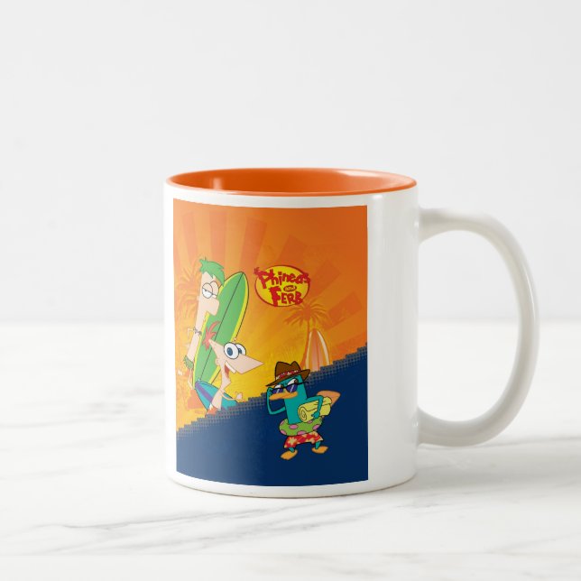 Tasse 2 Couleurs Surf Phineas, Ferb et Agent P (Droit)