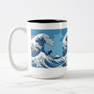 Tasse 2 Couleurs Surf's Up, Kanagawa – Le Chat Surfeur de la Grande