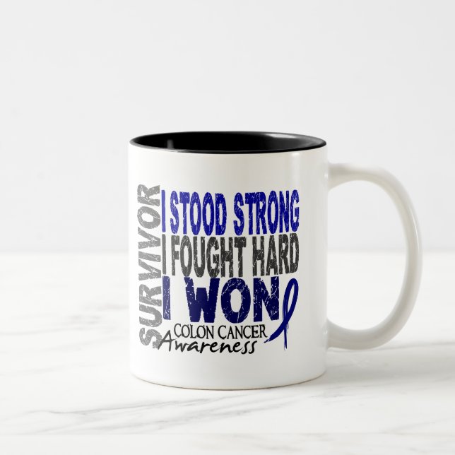 Tasse 2 Couleurs Survivant 4 de cancer du colon (Droit)