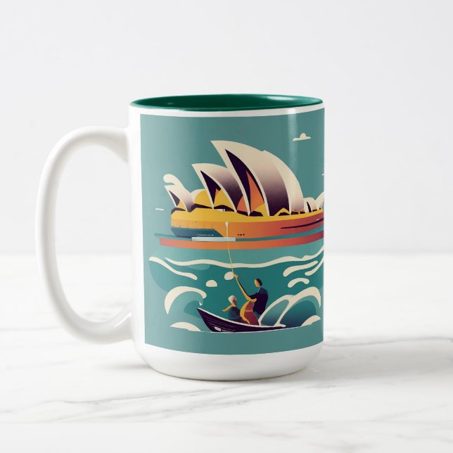 Tasse 2 Couleurs Sydney Opera House Australie peinture souvenir (Gauche)