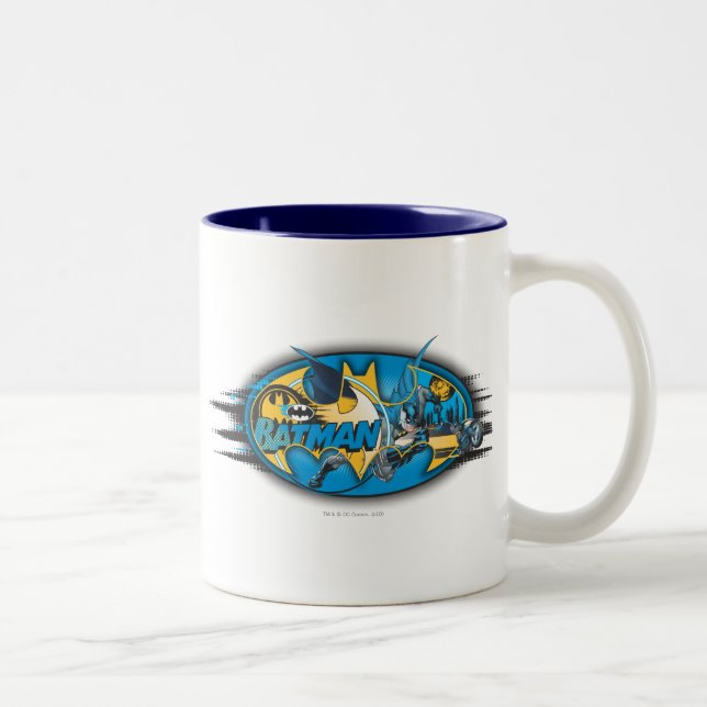 Tasse 2 Couleurs Symbole Batman | Logo Classic Collage (Droit)